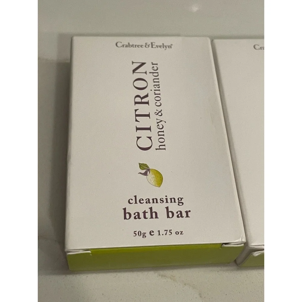 Lot Of 3 Crabtree & Evelyn Citron Honey Coriander Mini Bath Bar 1.75 oz/50 g New